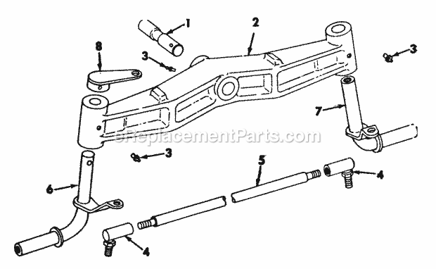 Front Axle & Connections Diagram and Parts List for 122  Cub Cadet Lawn Tractor